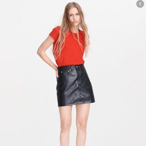Itty Bitty Leather Mini Skirt Size 25 NWT